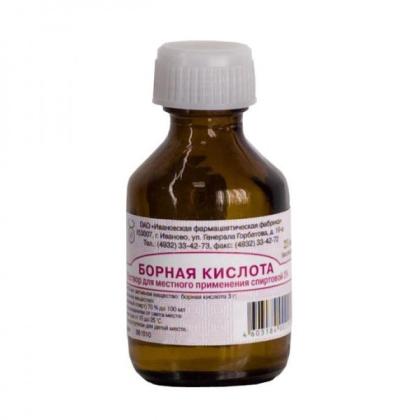 БОРНАЯ КИСЛОТА р-р спирт 3% 25мл  Ивановская ФФ
