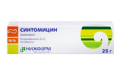 СИНТОМИЦИНА линимент 10% 25г  Нижфарм 