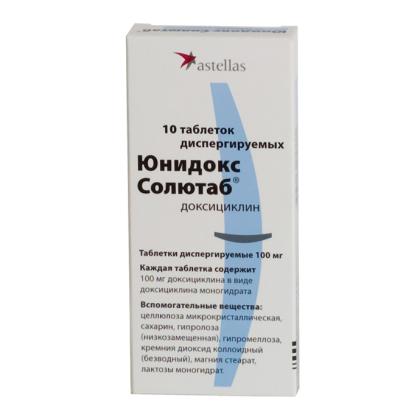 ЮНИДОКС СОЛЮТАБ таб 100мг N10