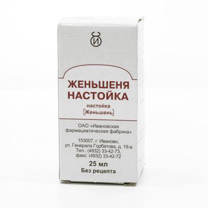 ЖЕНЬШЕНЬ настойка 25мл  Ивановская ФФ