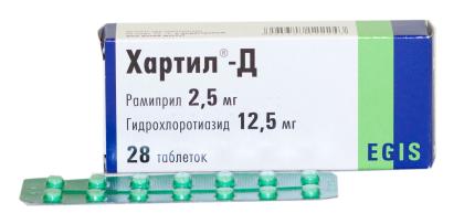 ХАРТИЛ-Д таб 2,5мг/12,5мг N28
