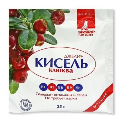 КИСЕЛЬ ДЖЕЛИ+ Клюква (гран) 25г