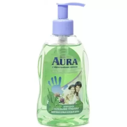 АУРА МЫЛО ЖИДКОЕ 300МЛ А/БАКТЕР. ПОЛЕВЫЕ ТРАВЫ  [AURA]