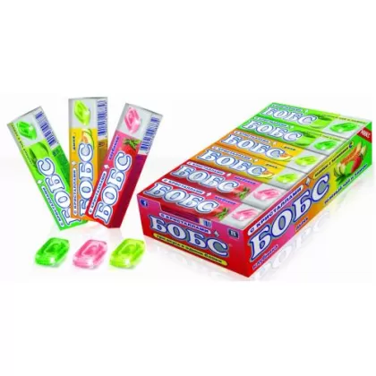 Бобс леденц. карамель 3,5г №10 вкус клубники с мятными кристаллами